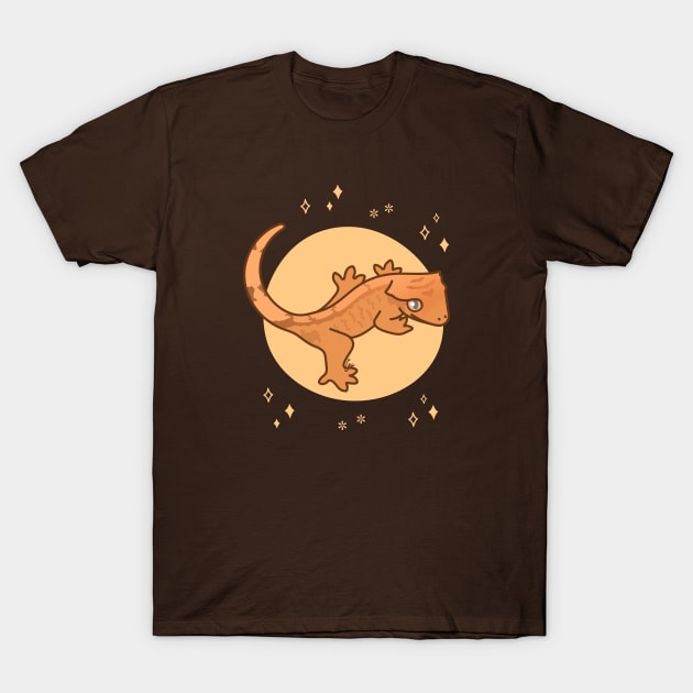 Flame Crested Gecko - Yellow Tiger T-Shirt by anacecilia